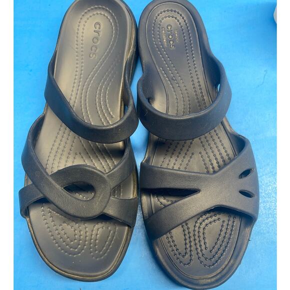 Crocs Women’s Iconic Spa Pool Slides Comfort Sandals Strappy Slip On Blue 10 - Picture 7 of 10